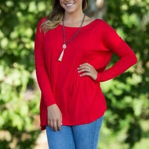 Piko 1988 Long Sleeve Red Oversize Shirt, M